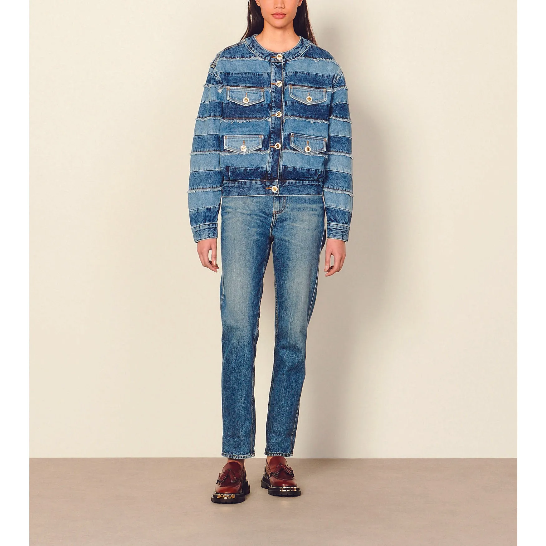 Blouson en jean court oversize