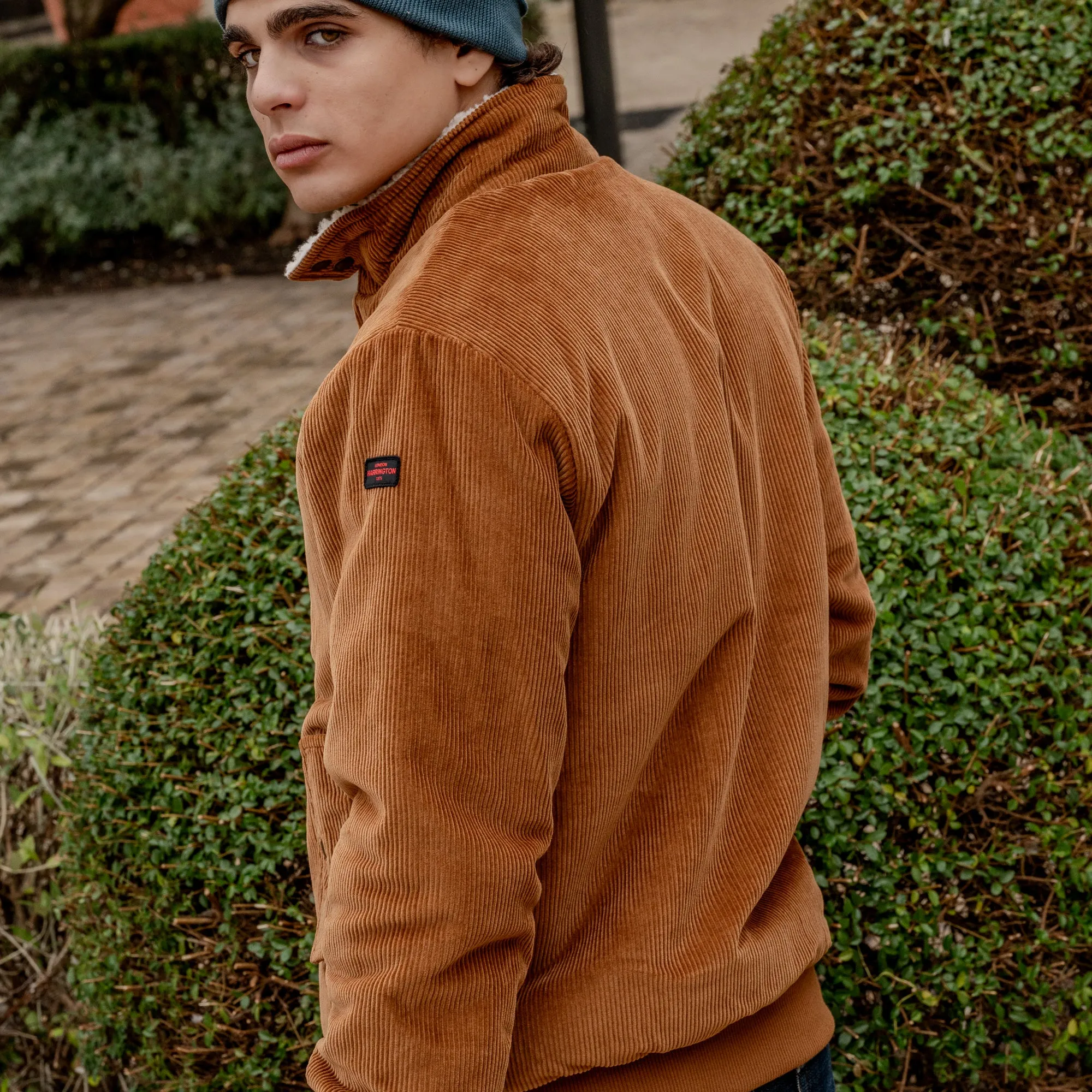 Blouson en velours ctelé caramel