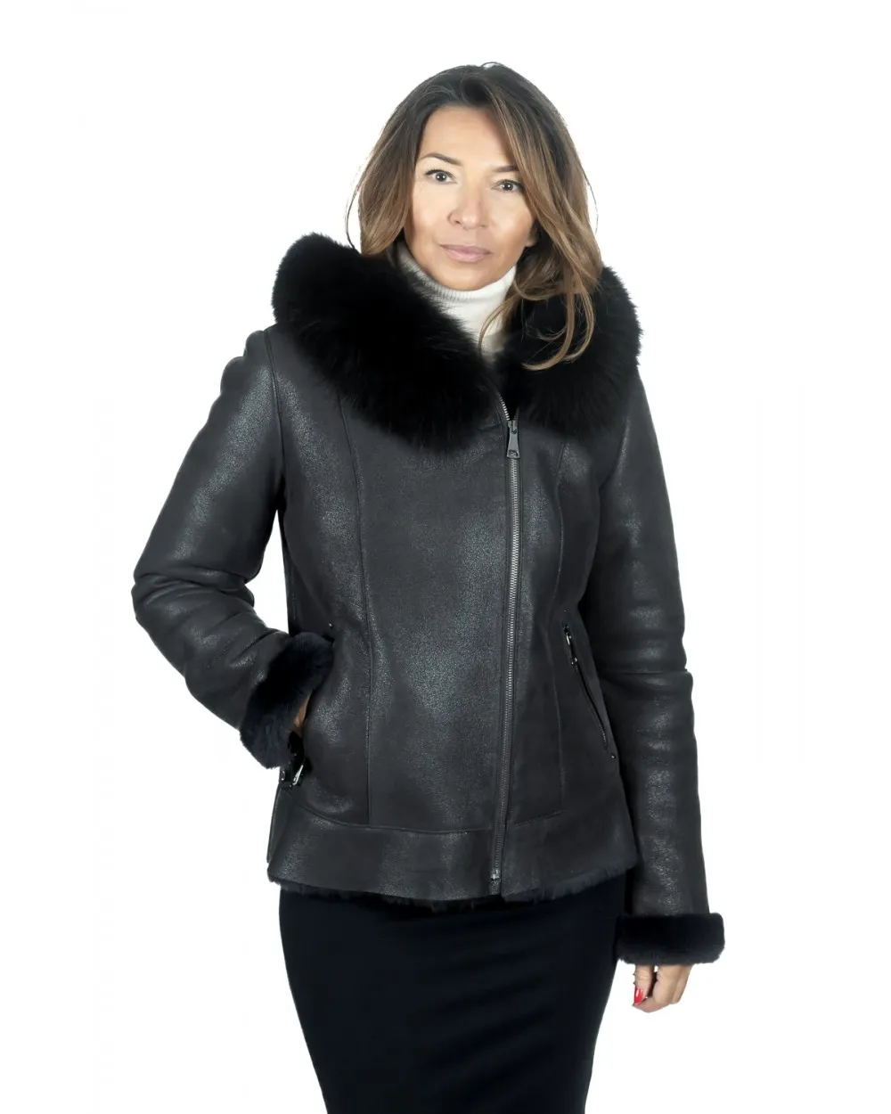 BLOUSON PEAU LAINEE
