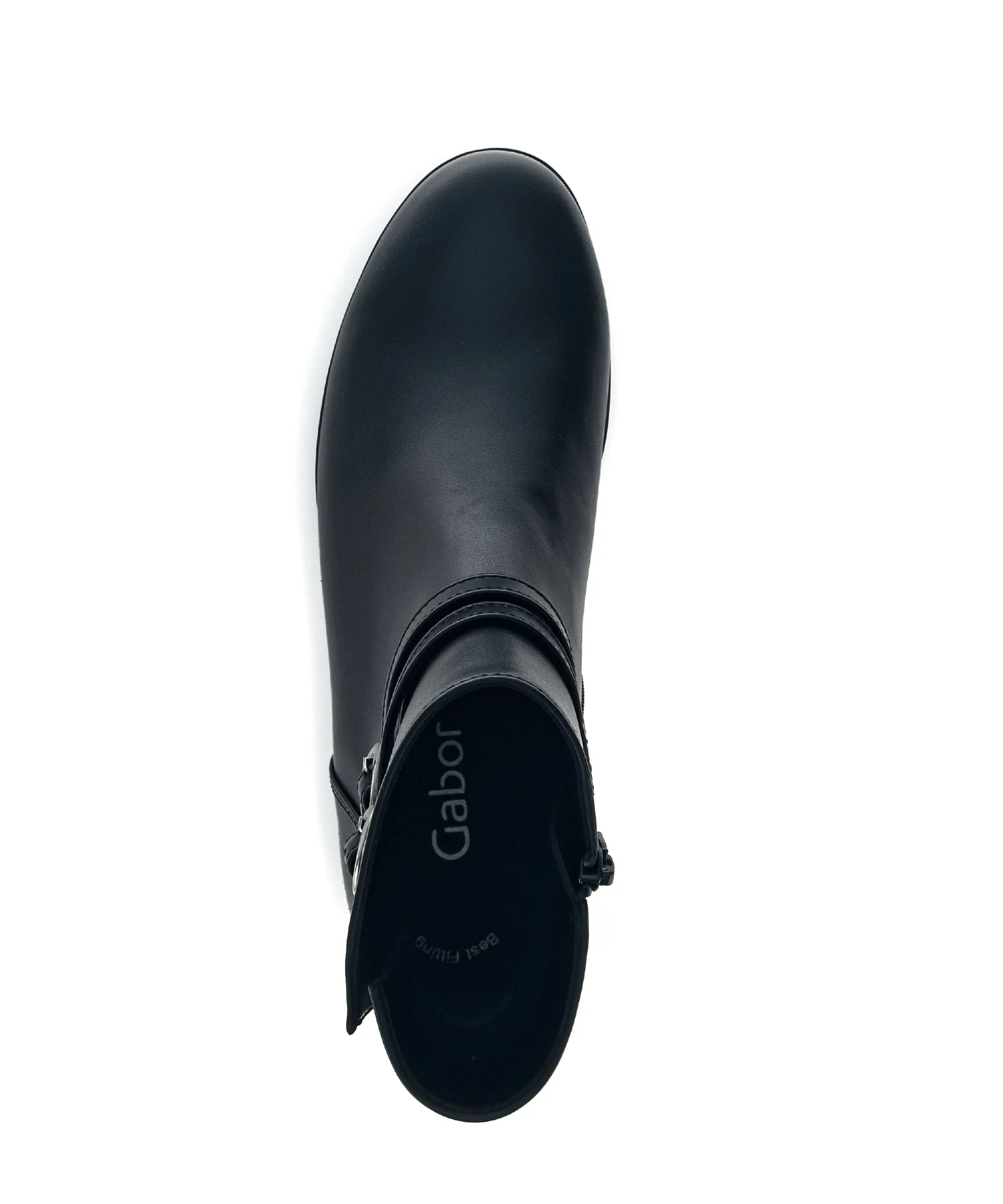 Bottines noires en cuir lisse