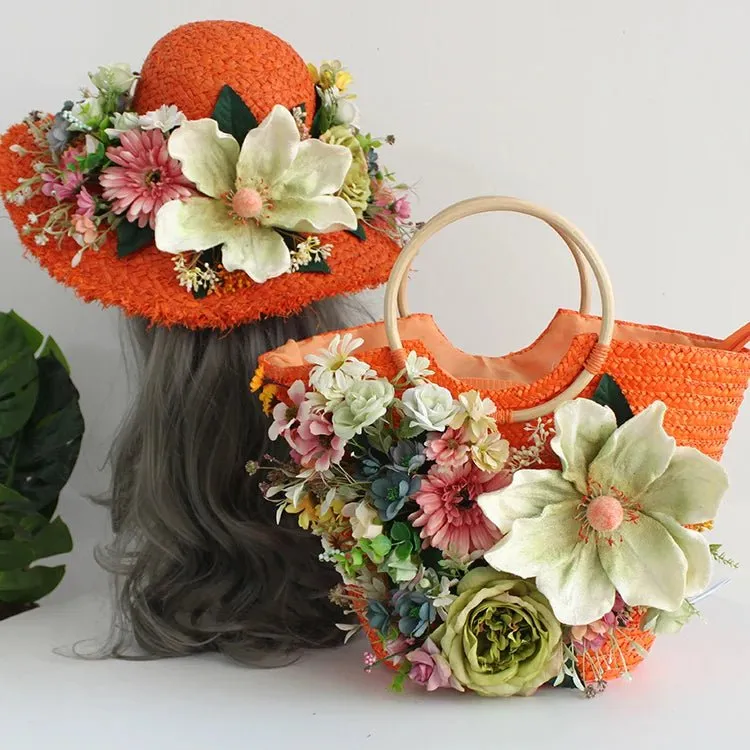 Chapeau et sac en rotin de style bohème