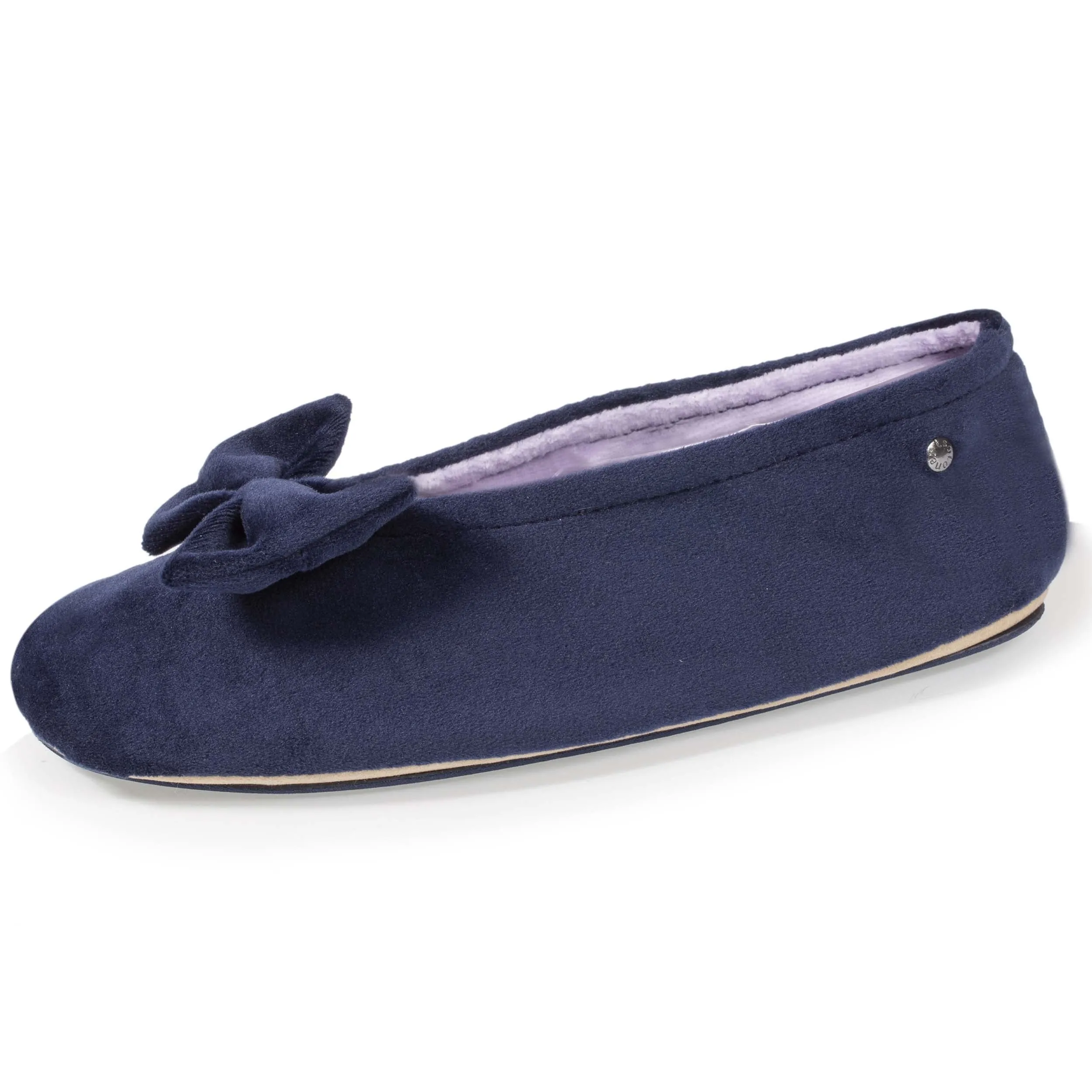 Chaussons ballerines Femme Grand Nœud Marine