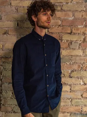 Chemise corduroy Émile bleu marine