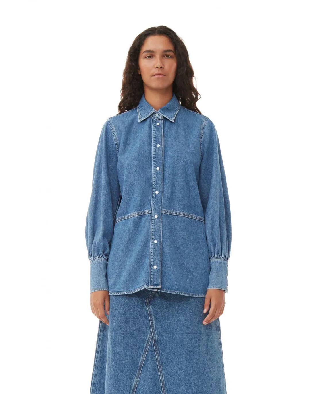 CHEMISE EN JEAN FUTURE DARK BLUE VINTAGE - Ganni | Chez Maman Rouen