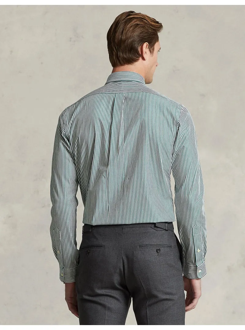 Chemise slim popeline coton stretch rayée Ralph Lauren