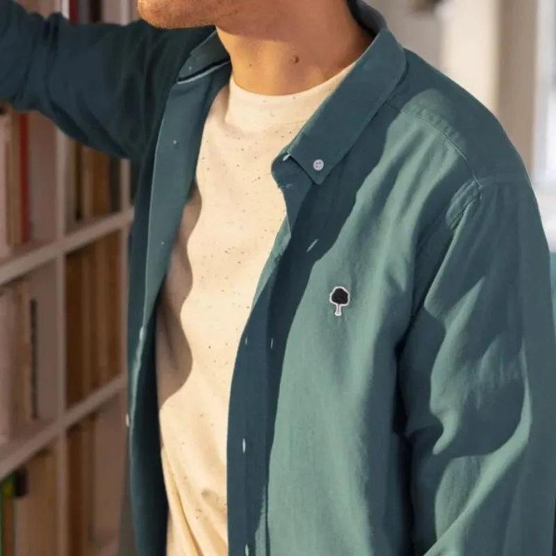 Chemise turquoise Ivoy Faguo oxford 100% coton