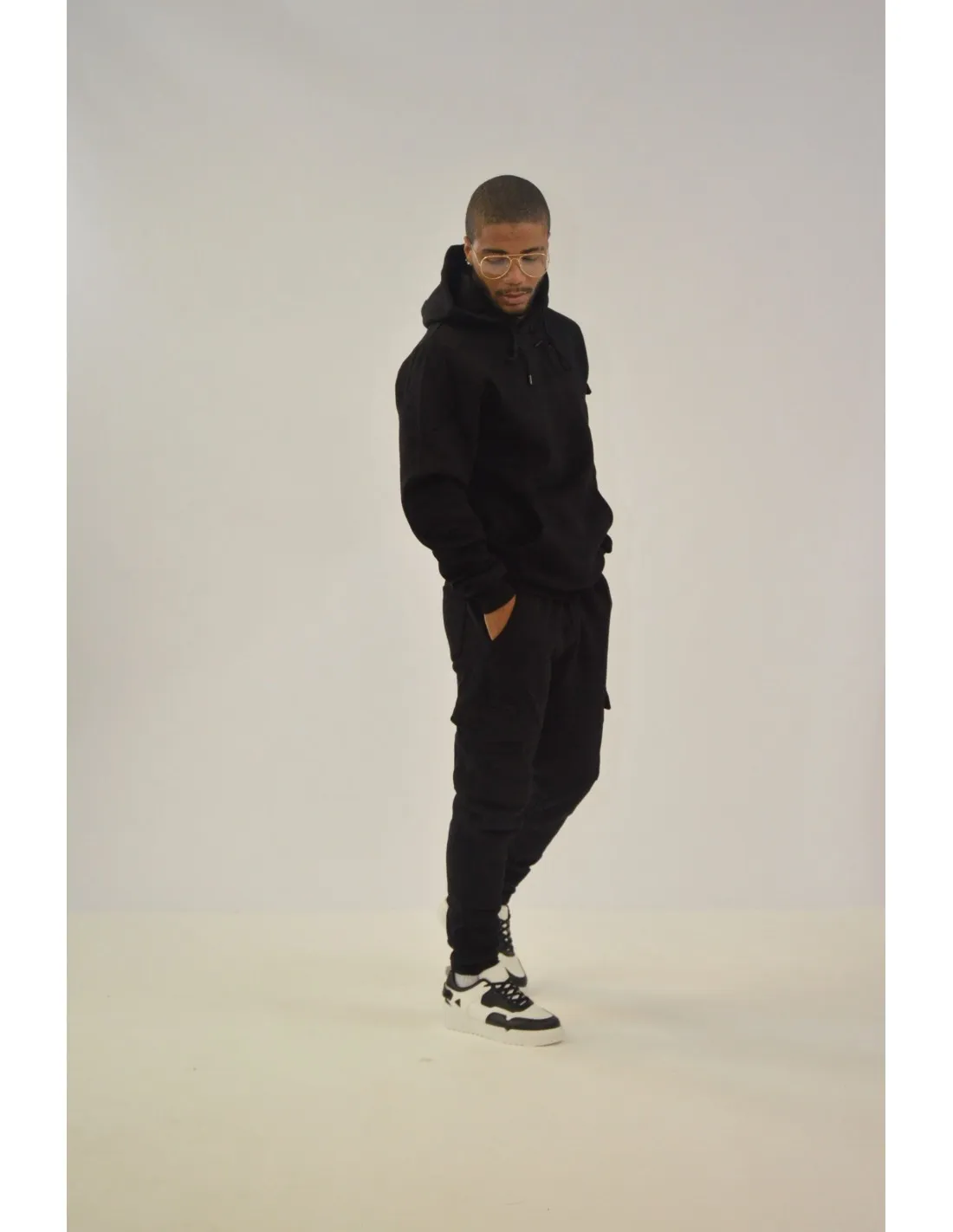 ENSEMBLE JOGGING PANTALON CARGO NOIR - HOMME