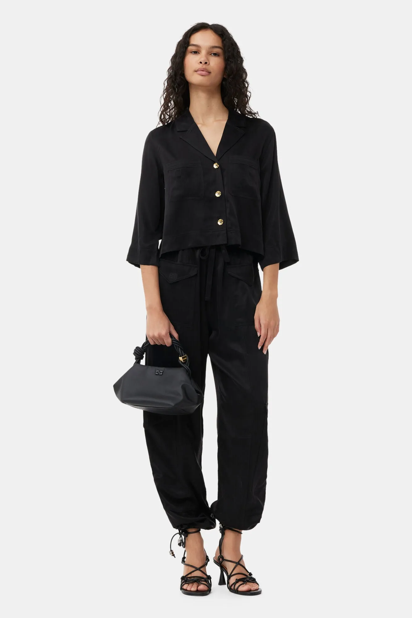 Ganni - Washed Satin Pocket Pants