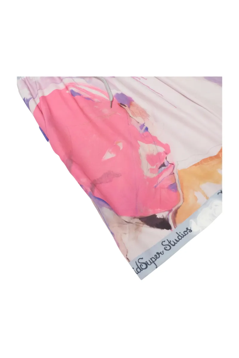 KID SUPER STUDIO LE SHORT SATIN PEINT