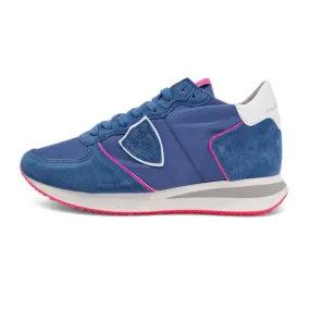 La basket TRPX Low Woman en cuir bleu - Philippe Model - Scarpe