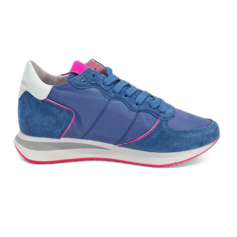 La basket TRPX Low Woman en cuir bleu - Philippe Model - Scarpe