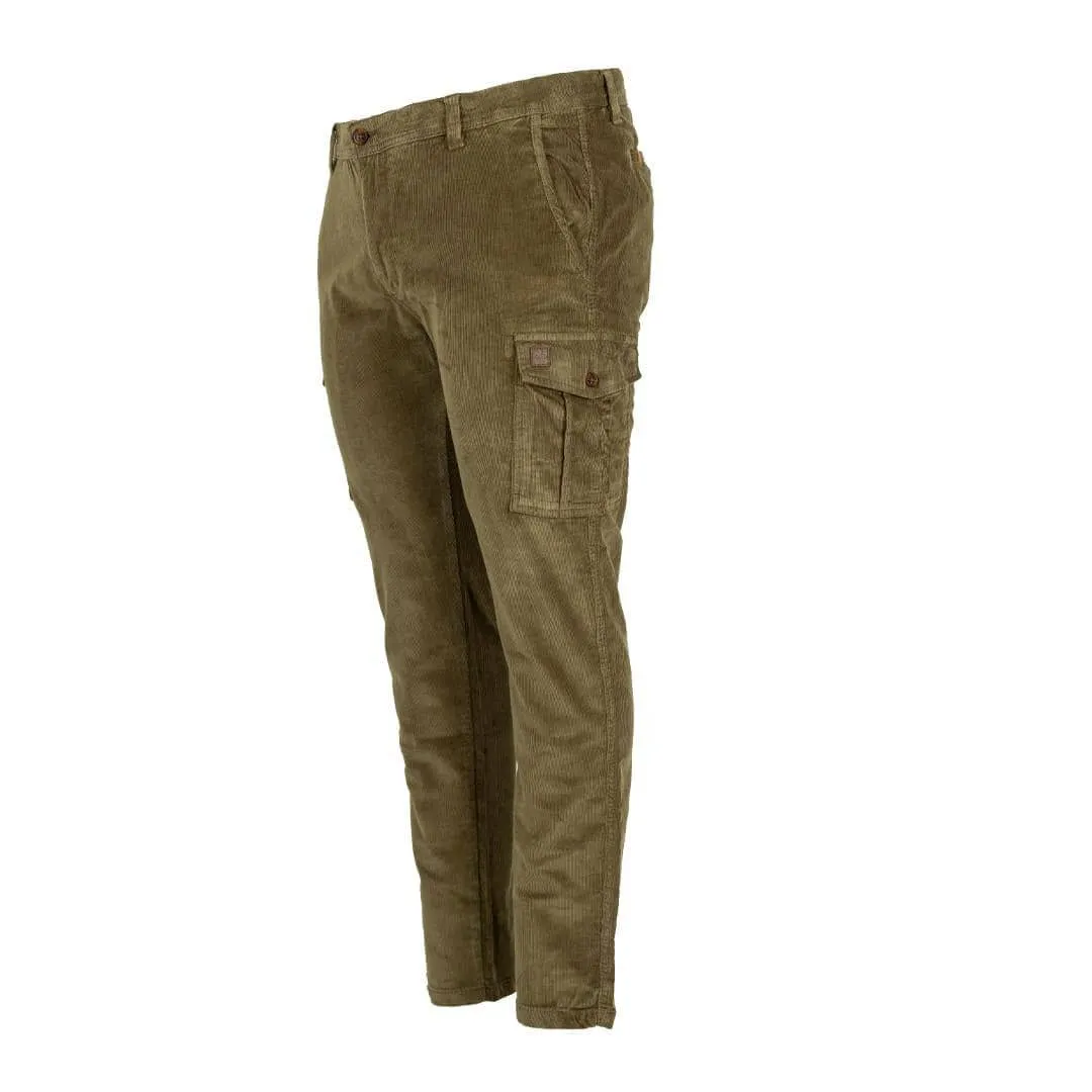 Pantalon cargo kaki en velours