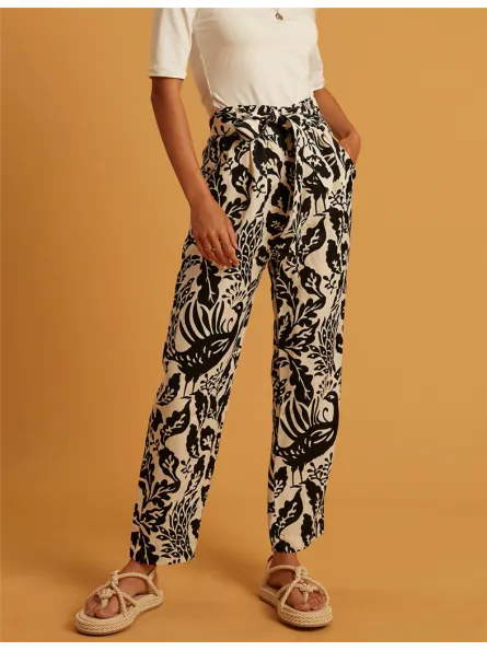 Pantalon Gary ceinturé Idano noir