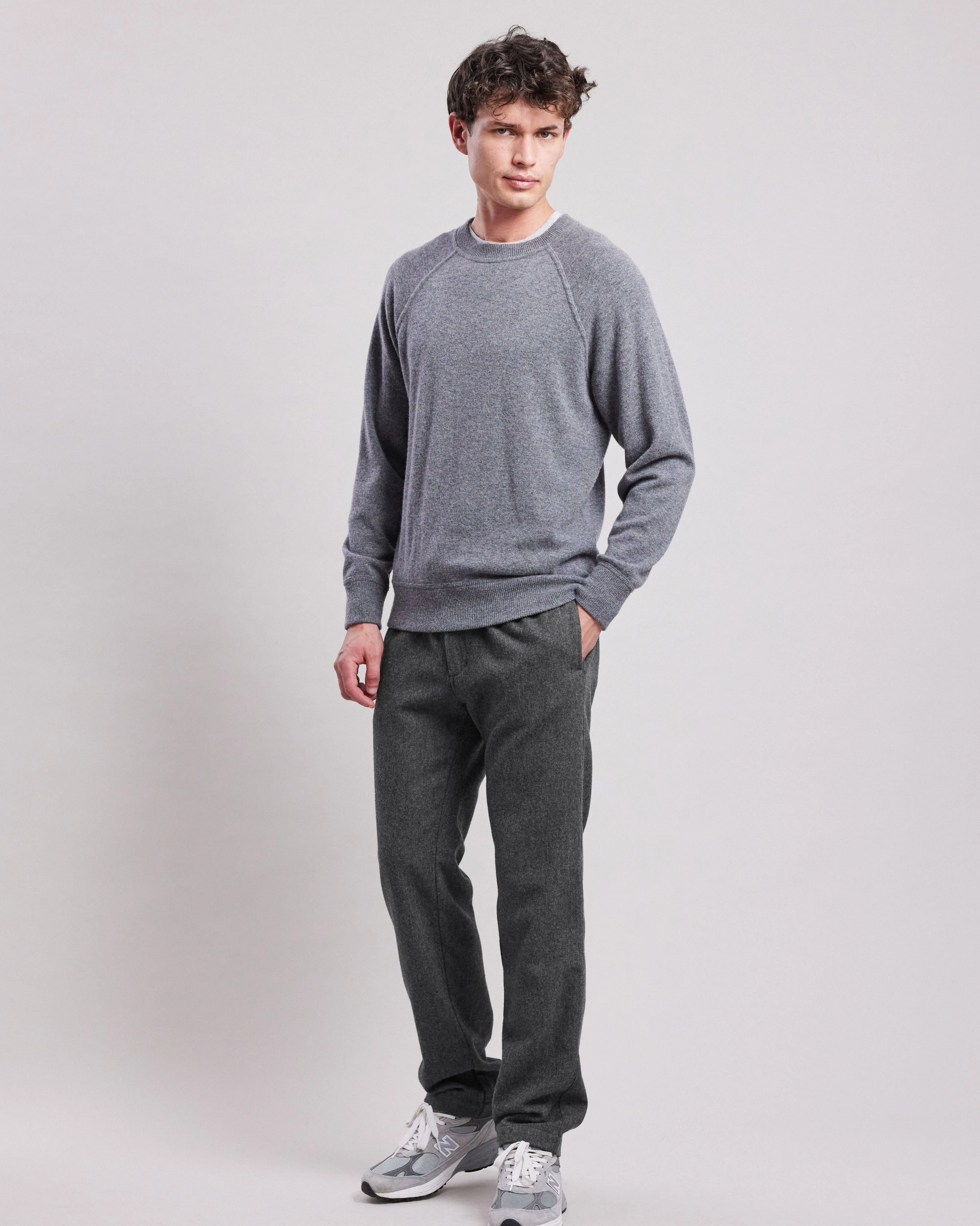 Pantalon Homme en flanelle de laine Gris Tanker