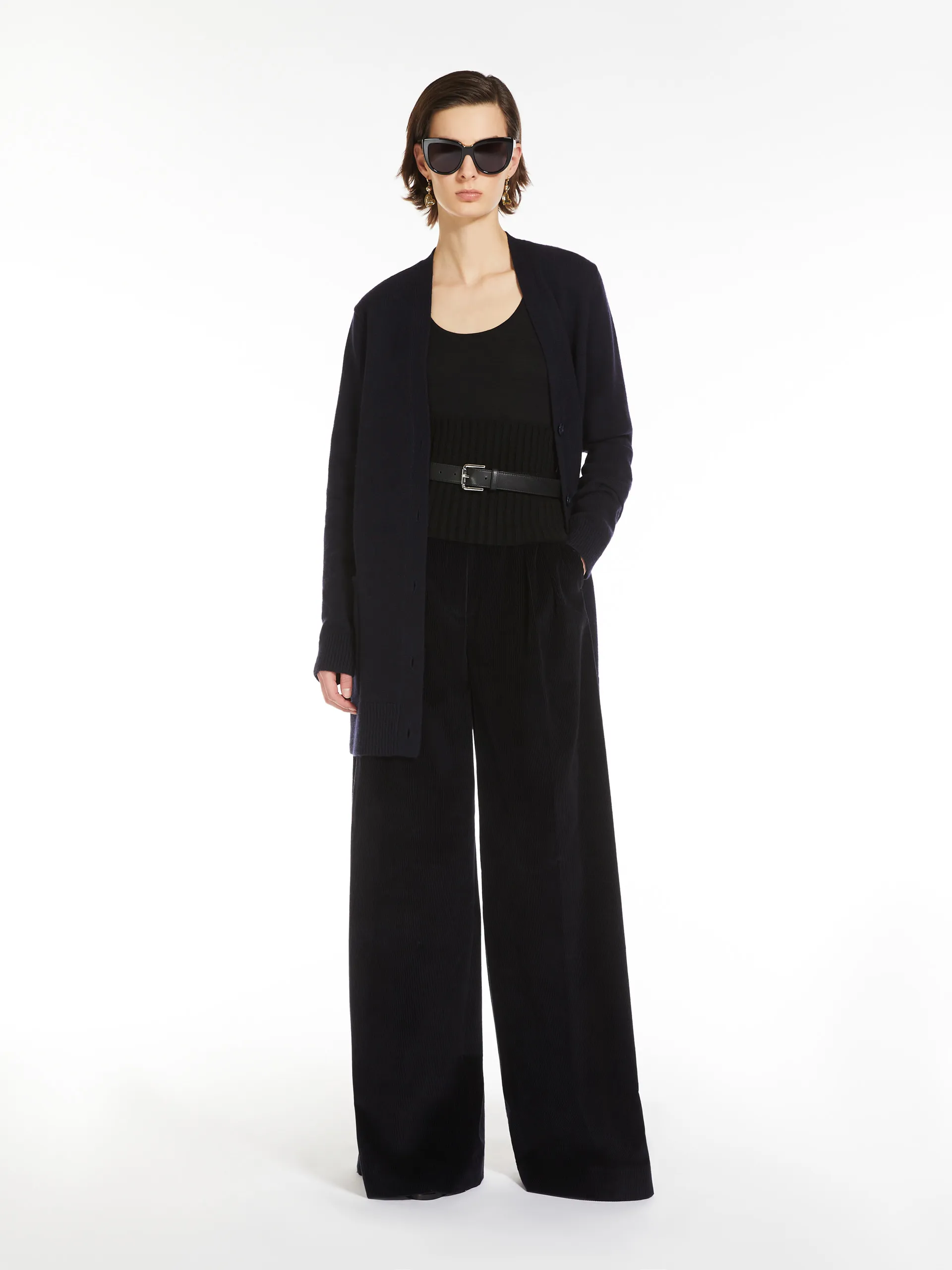Pantalon large en velours côtelé