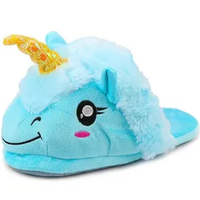 Pantoufles Licorne Bleue