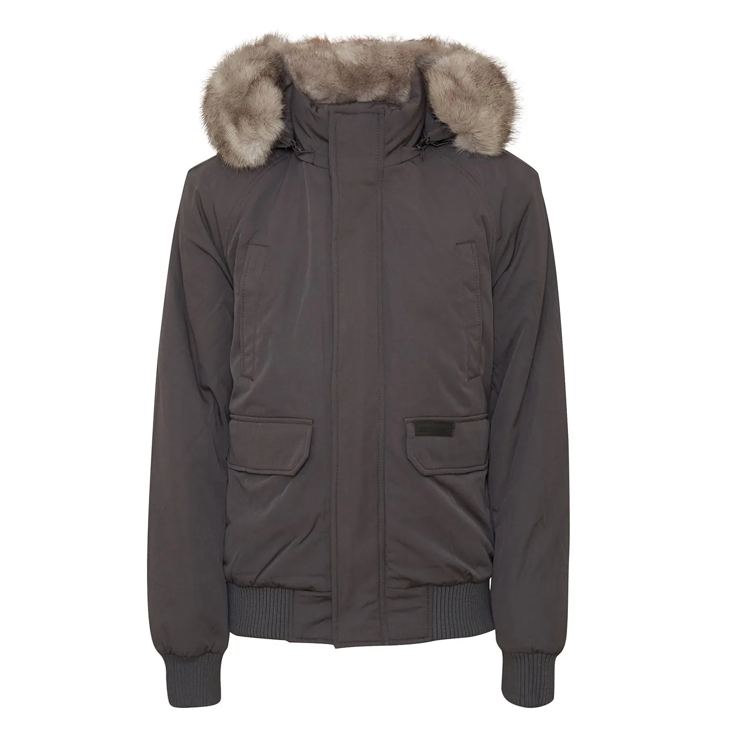 Parka courte fourrure Gris foncé