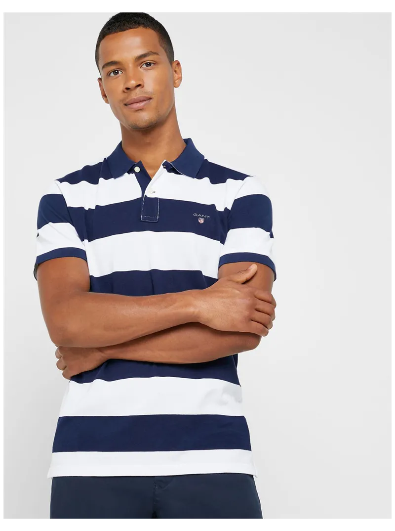 Polo manches courtes rayé Gant