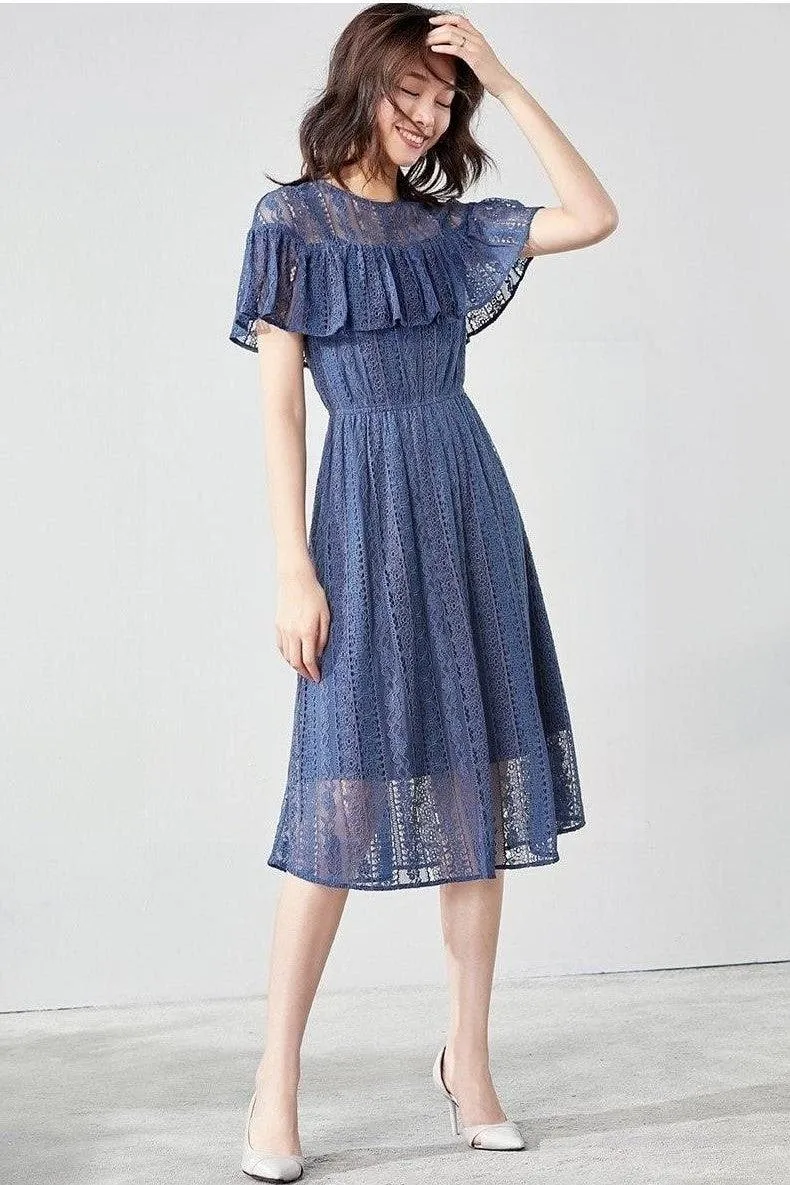 Robe bohème chic bleu marine