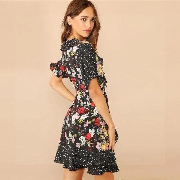 Robe bohème chic manche courte