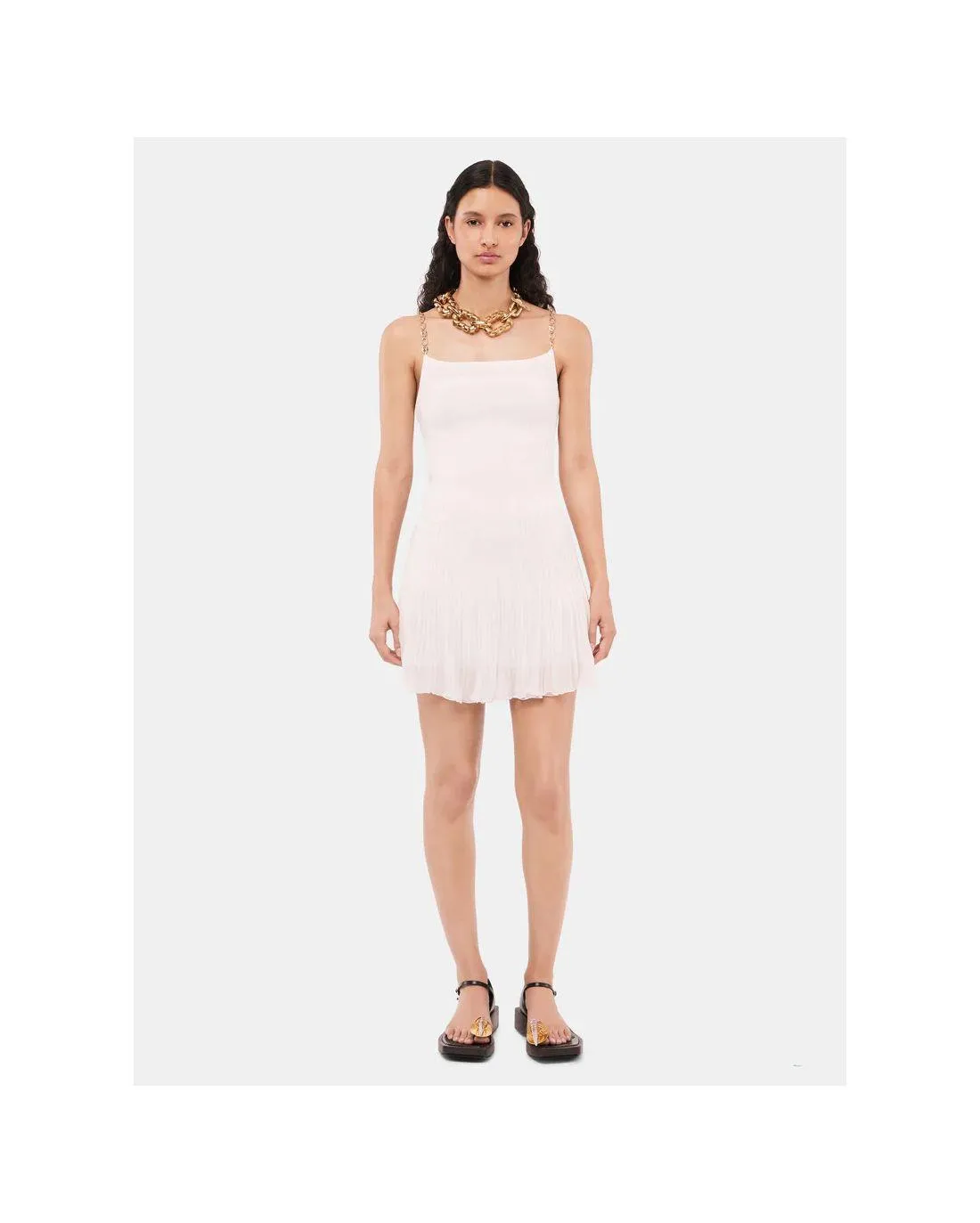 ROBE COURTE PLISSE NATURAL WHITE - Paco Rabanne | Chez Maman Rouen