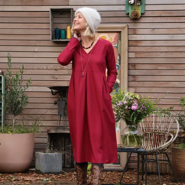 Robe Romane - viscose grenat
