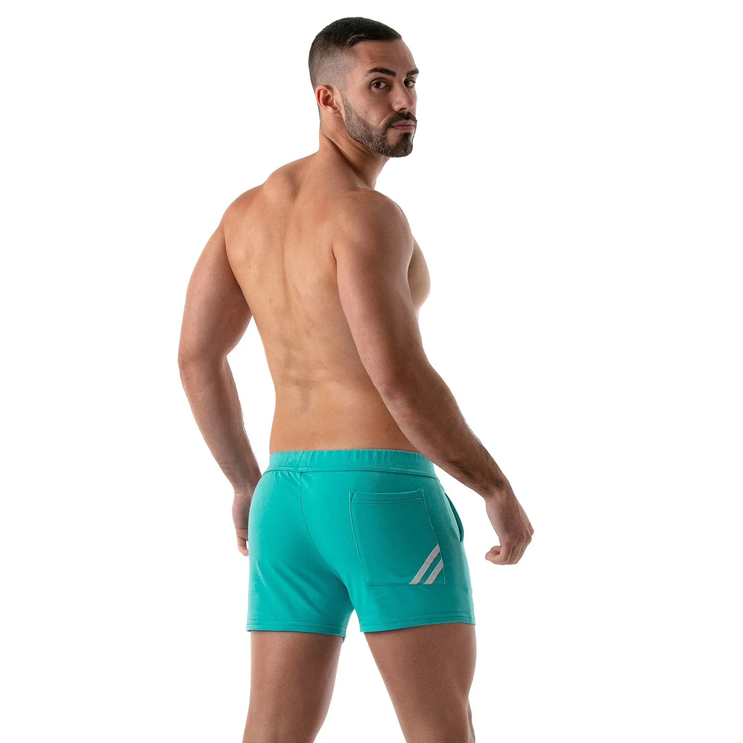 Short Paris Turquoise/Blanc - TOF Paris : vente short homme TOF Paris