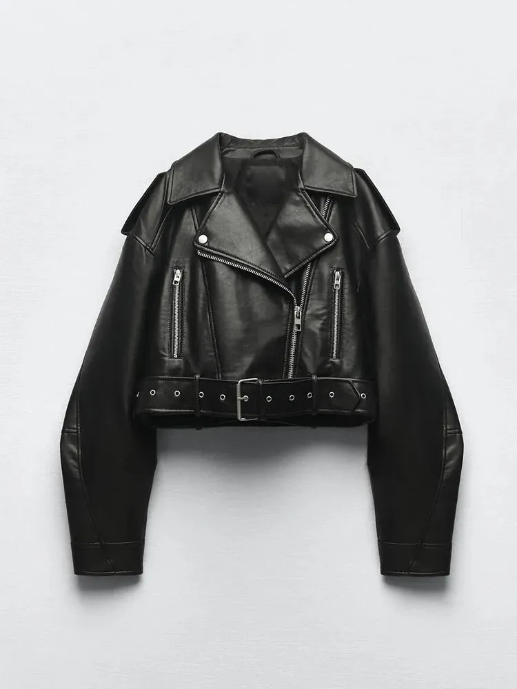 Veste de motard à fermeture Éclair pour femme