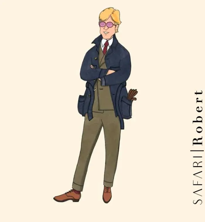 Veste Safari Nubuck bleu Robert